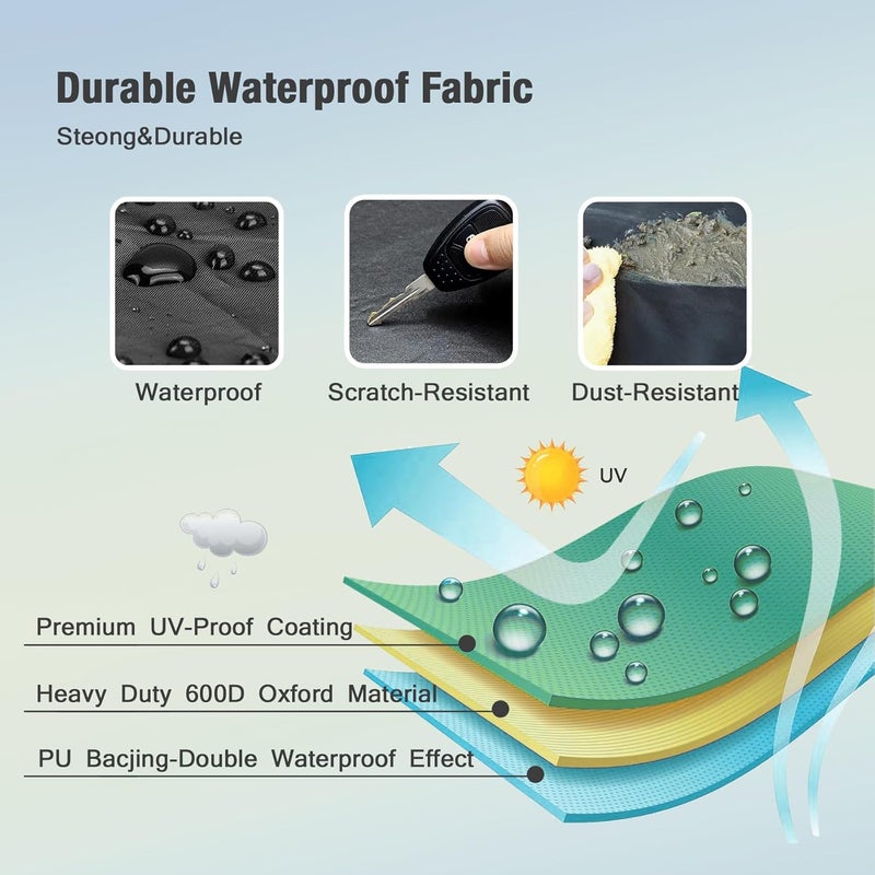 REDRICH 600D Heavy Duty Outdoor TV Cover for 60-64 inch TV, Upgraded Waterproof and Dustproof TV Screen Protectors with Zipper for Outside - Image 4